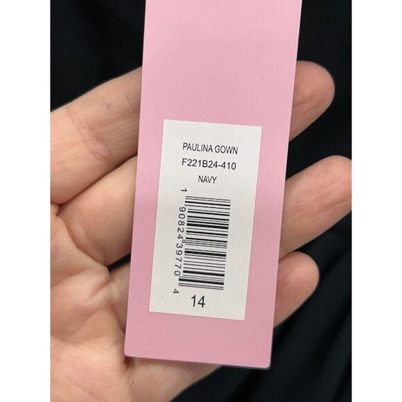 NWT Sachin & Babi Paulina 4-Way Stretch Crepe Gown Cowl Neck Navy Blue Size 6 - Picture 14 of 16